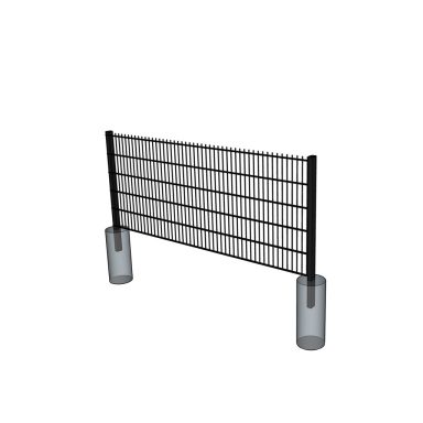 1020mm svart stålnätspanel